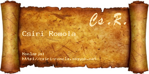 Csiri Romola névjegykártya